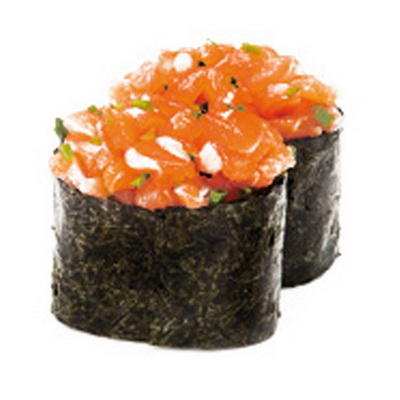 Sushi tartar de salmón